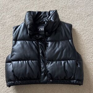Zara Sleek Black Quilted Vest